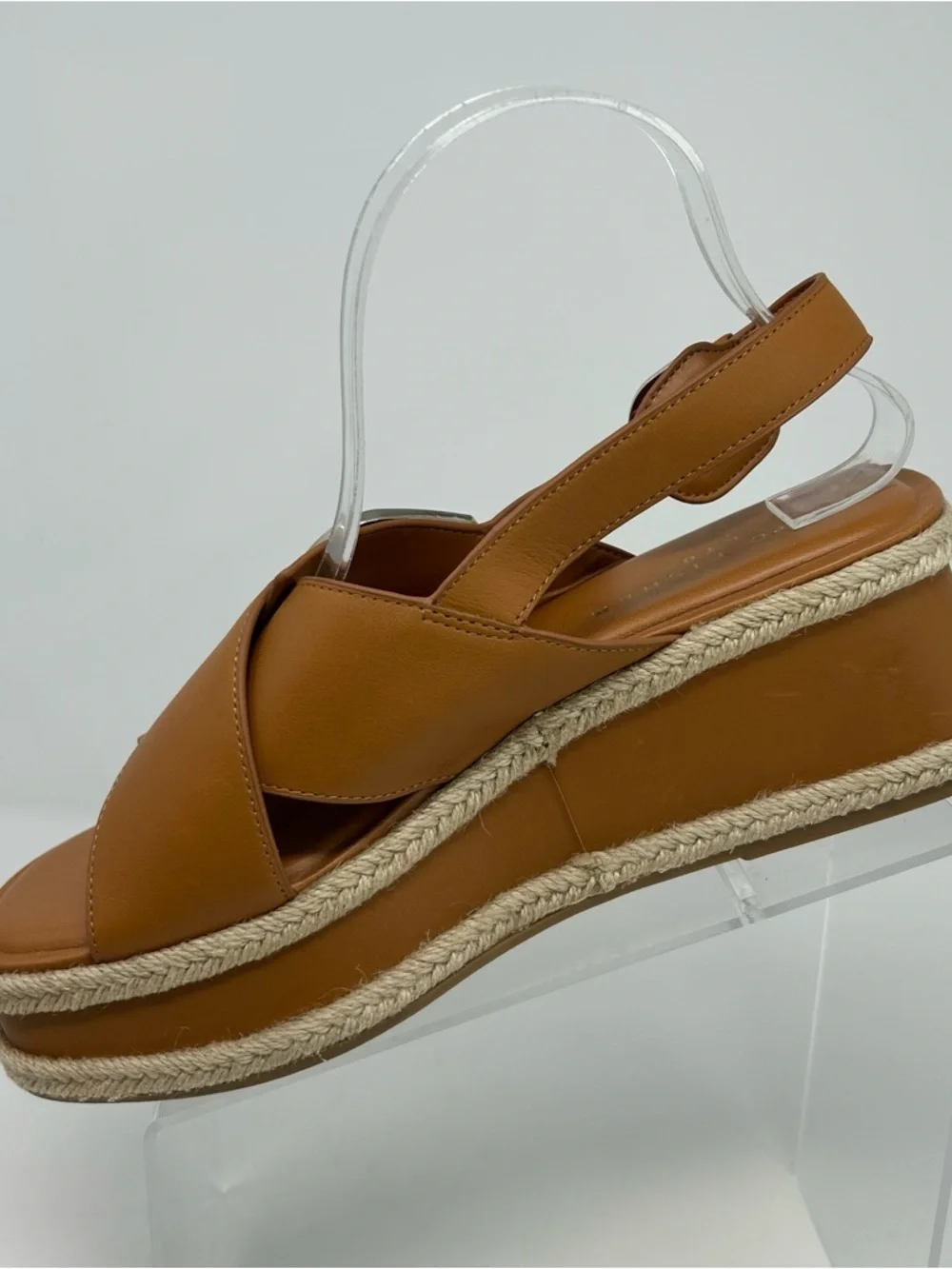 Marc Fisher LTD Womens Platform Espadrille Sandals Brown Buckle Open Toe Size 10